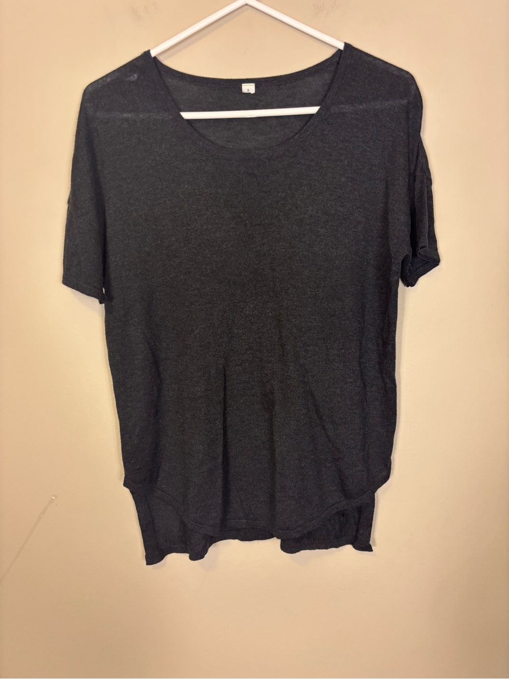 lululemon athletica Charcoal Short Sleeve Scoop Neck Sweater Tee 8